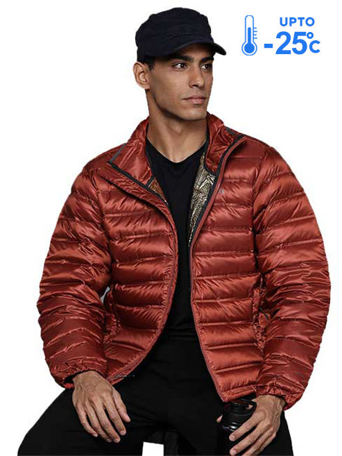 Columbia Men Red Omni-Heat Inifnity Pebble Peak Down Jacket