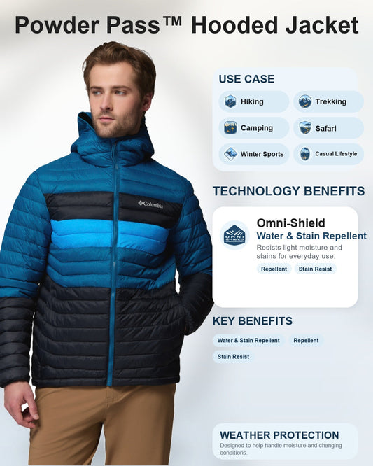 men black omni shield powder pass down jacket