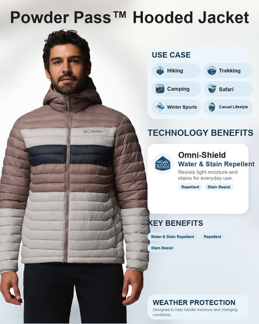 men grey omni shield powder pass down jacket