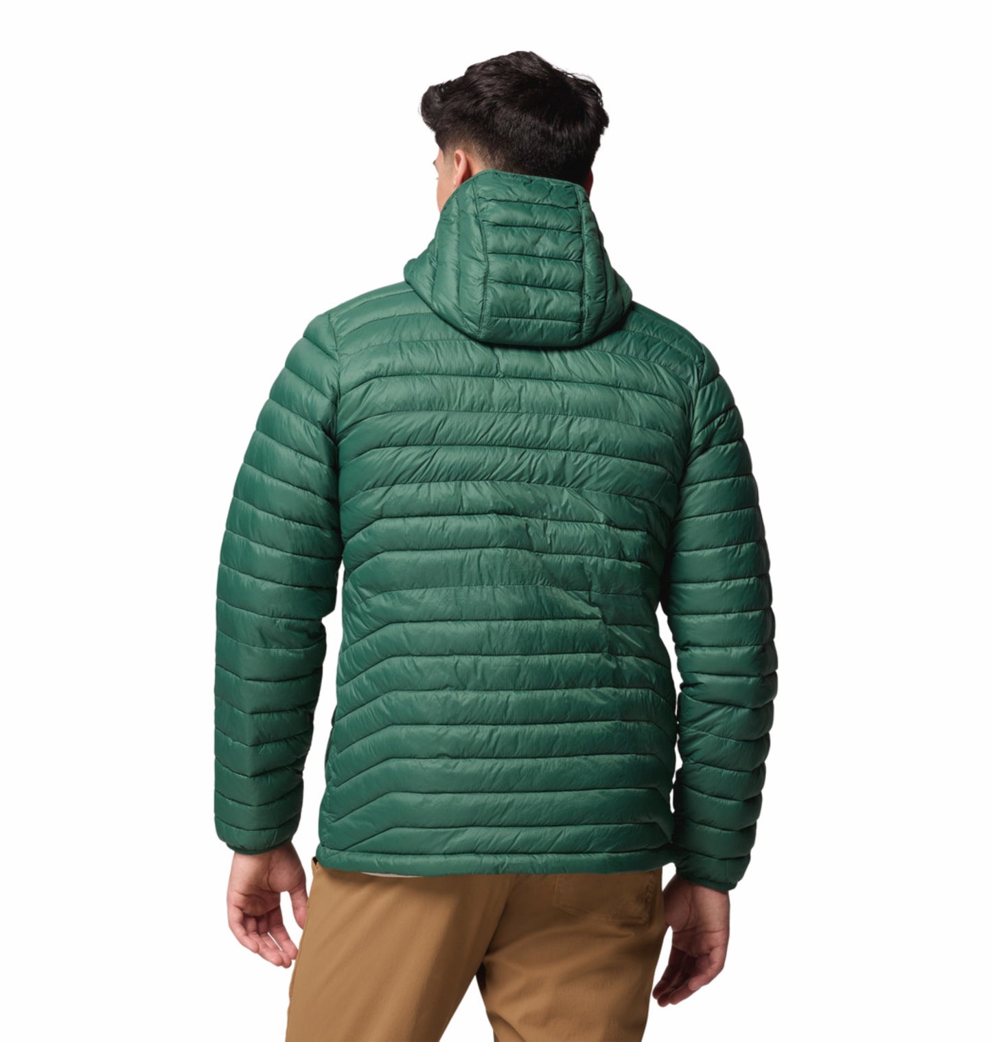 Columbia Men Green Omni-Shield Powder Pass Hooded Down Jacket