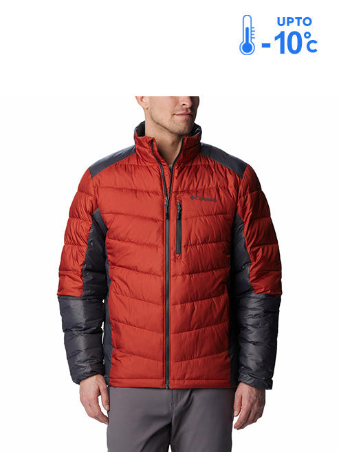 Columbia Men Orange Omni-Heat Inifnity Labyrinth Loop Down Jacket