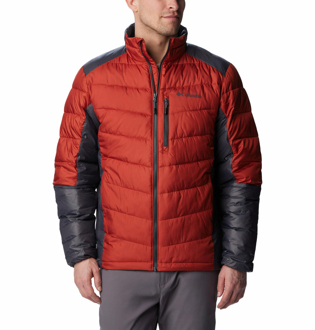 A Men Wearing Columbia Men Orange Labyrinth Loop Jacket