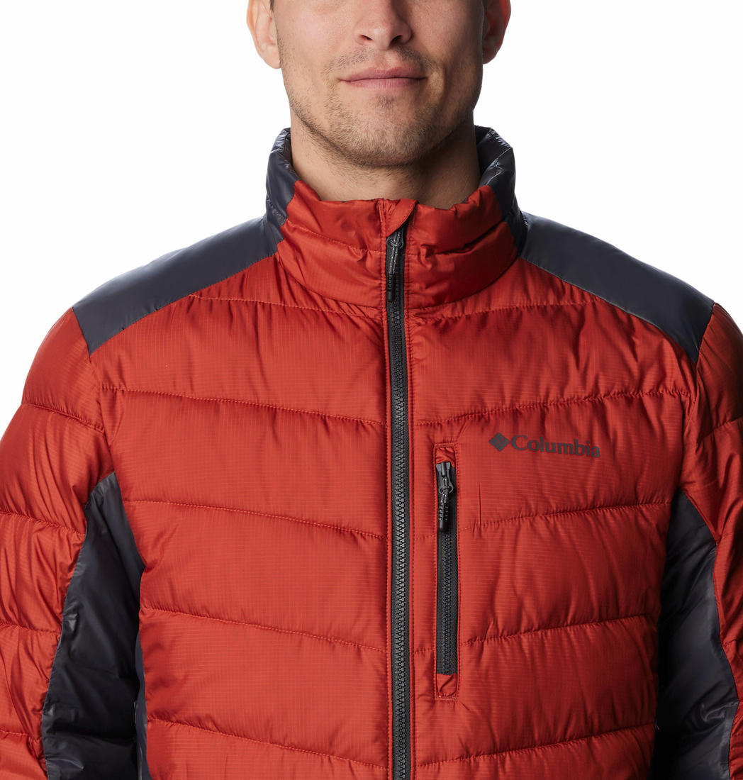 A Men Wearing Columbia Men Orange Labyrinth Loop Jacket