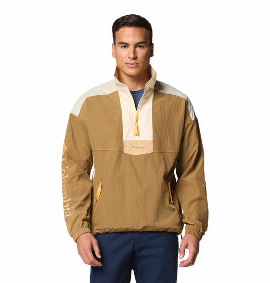 Columbia Mens Brown Omni-Shield Riptide II Retro Anorak Wind and Water Resistant Jacket