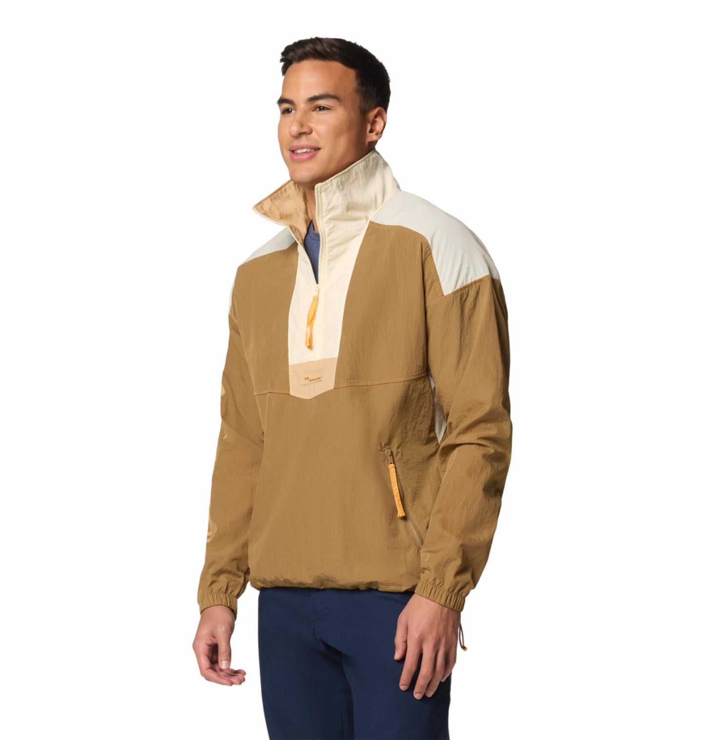 Columbia Mens Brown Omni-Shield Riptide II Retro Anorak Wind and Water Resistant Jacket