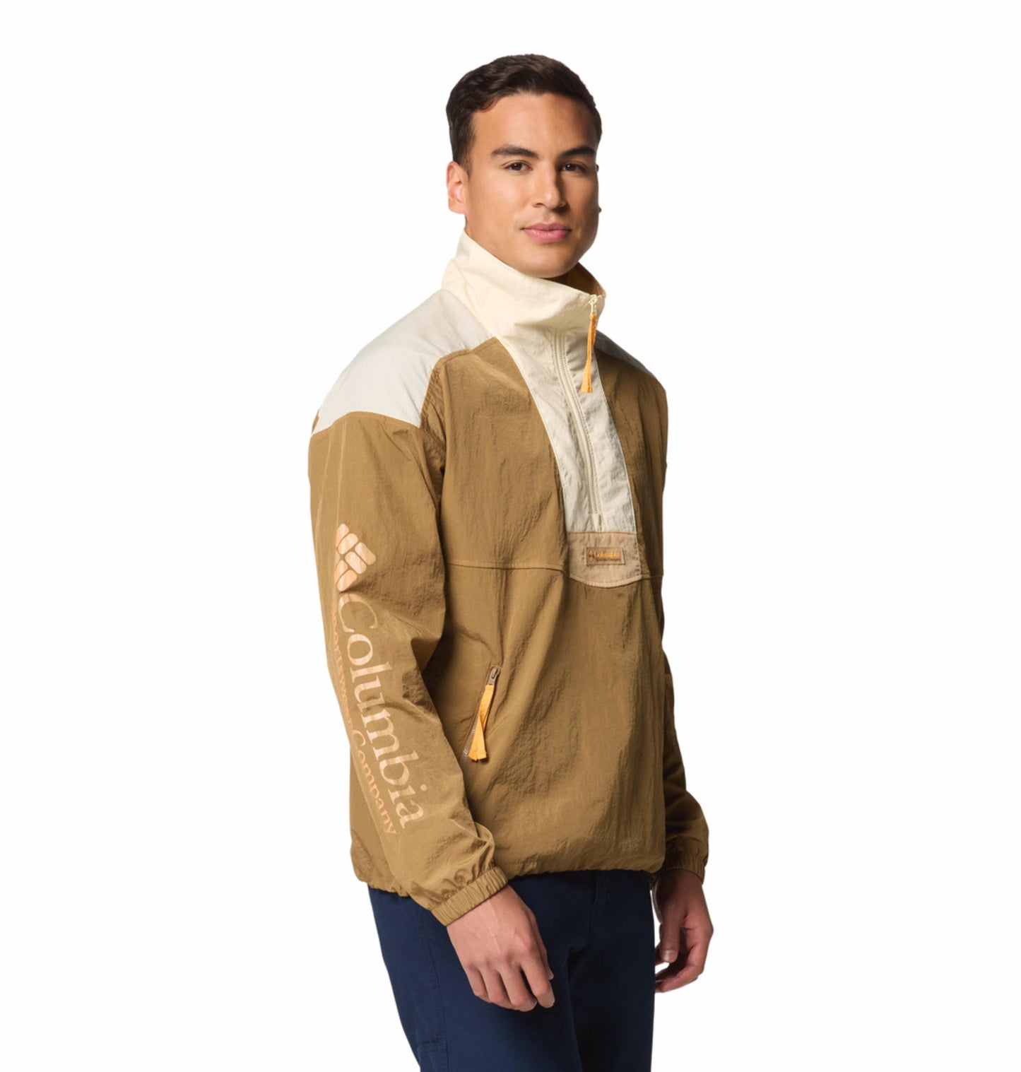 Columbia Mens Brown Omni-Shield Riptide II Retro Anorak Wind and Water Resistant Jacket