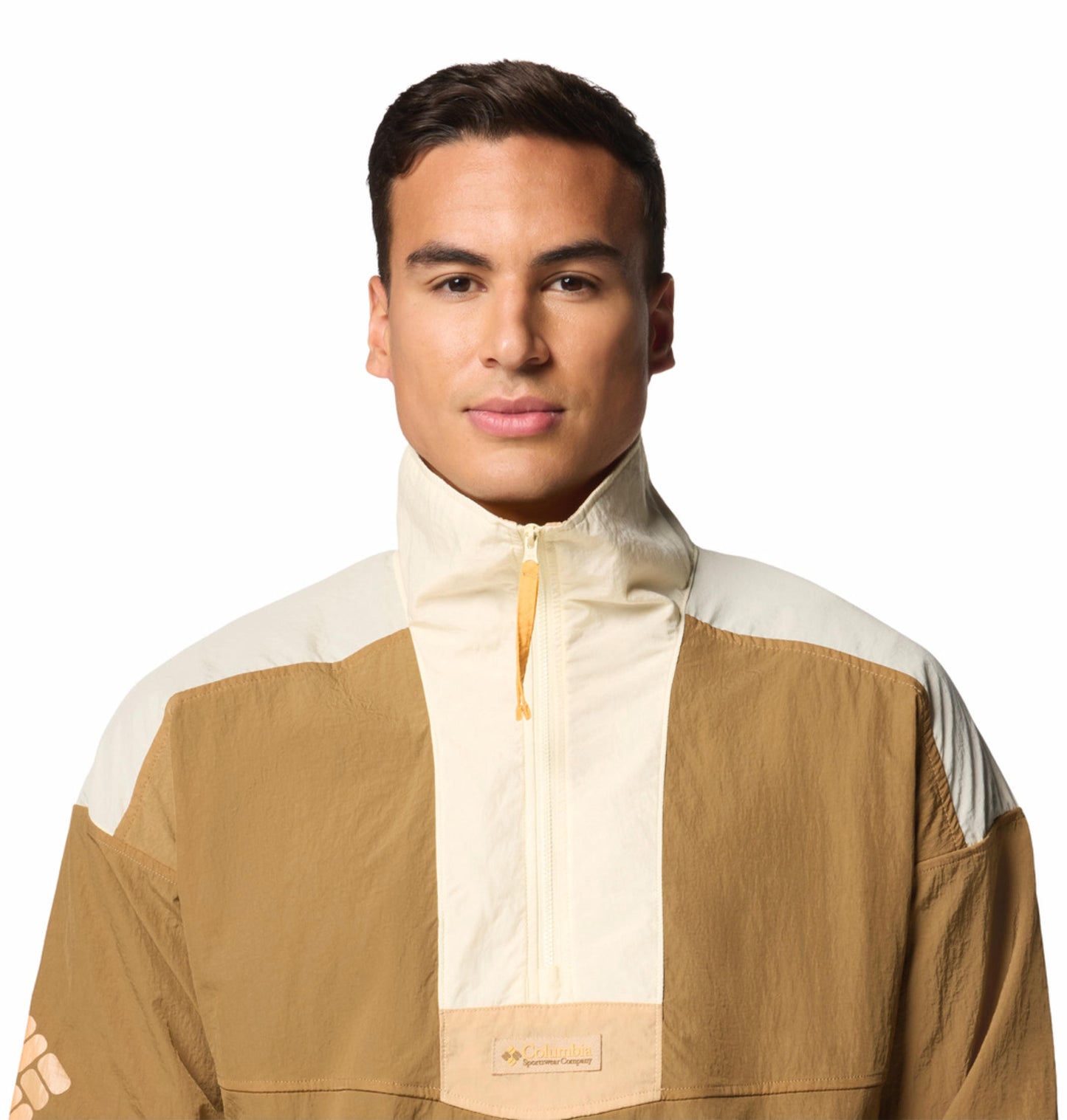 Columbia Mens Brown Omni-Shield Riptide II Retro Anorak Wind and Water Resistant Jacket