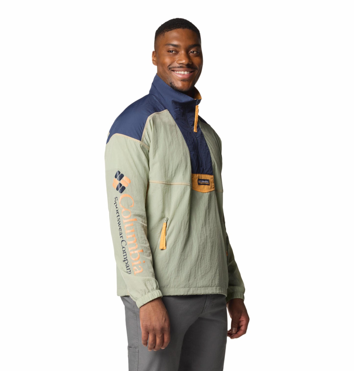Columbia Mens Green Omni-Shield Riptide II Retro Anorak Wind and Water Resistant Jacket
