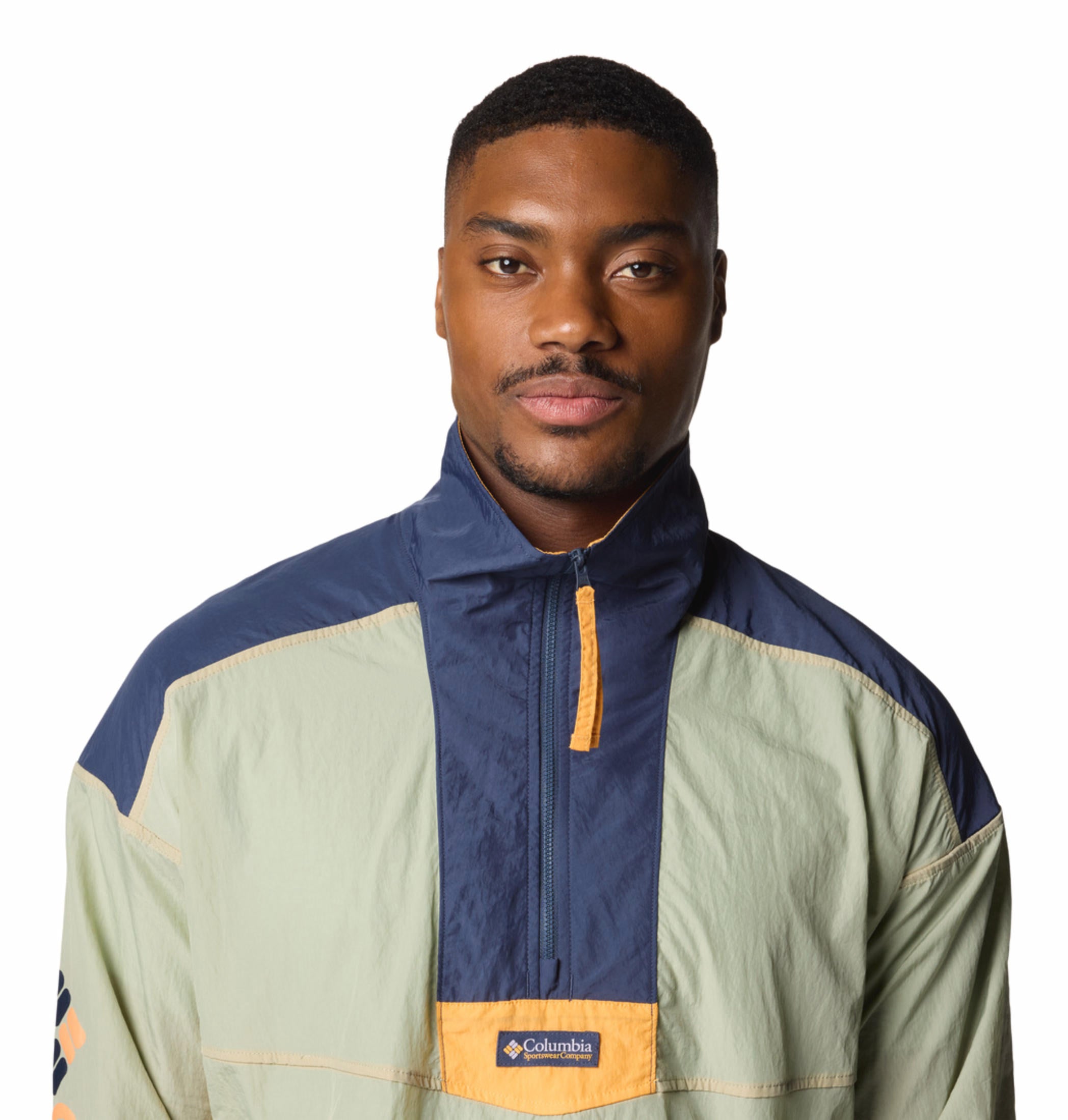 Columbia Men Green Riptide II Retro Windbreaker Anorak
