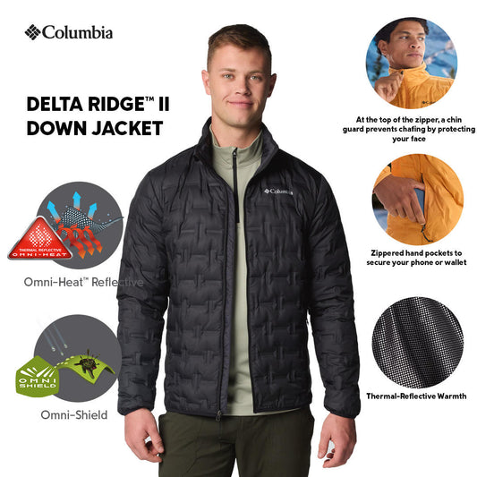 Columbia Mens Black Delta Ridge II Down Jacket