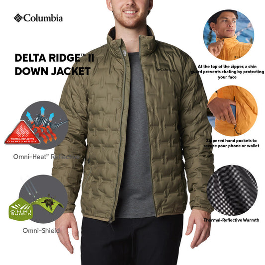 Columbia Mens Green Delta Ridge II Down Jacket