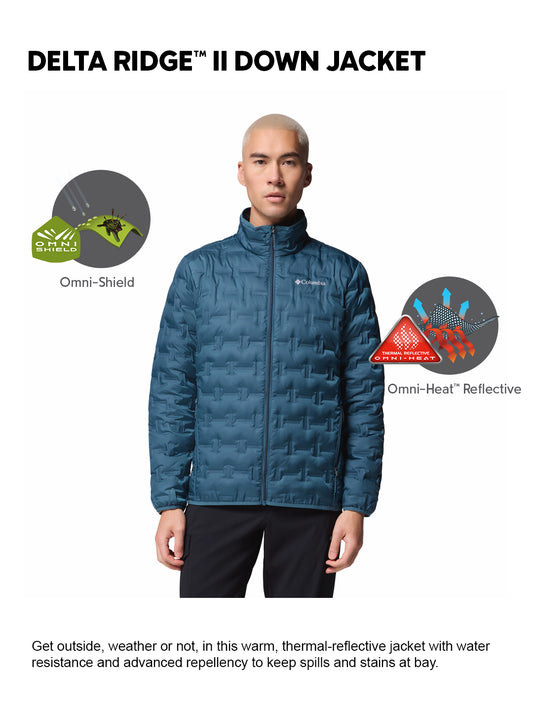 Columbia Men Blue Omni-Heat Reflective Delta Ridge II Down Jacket