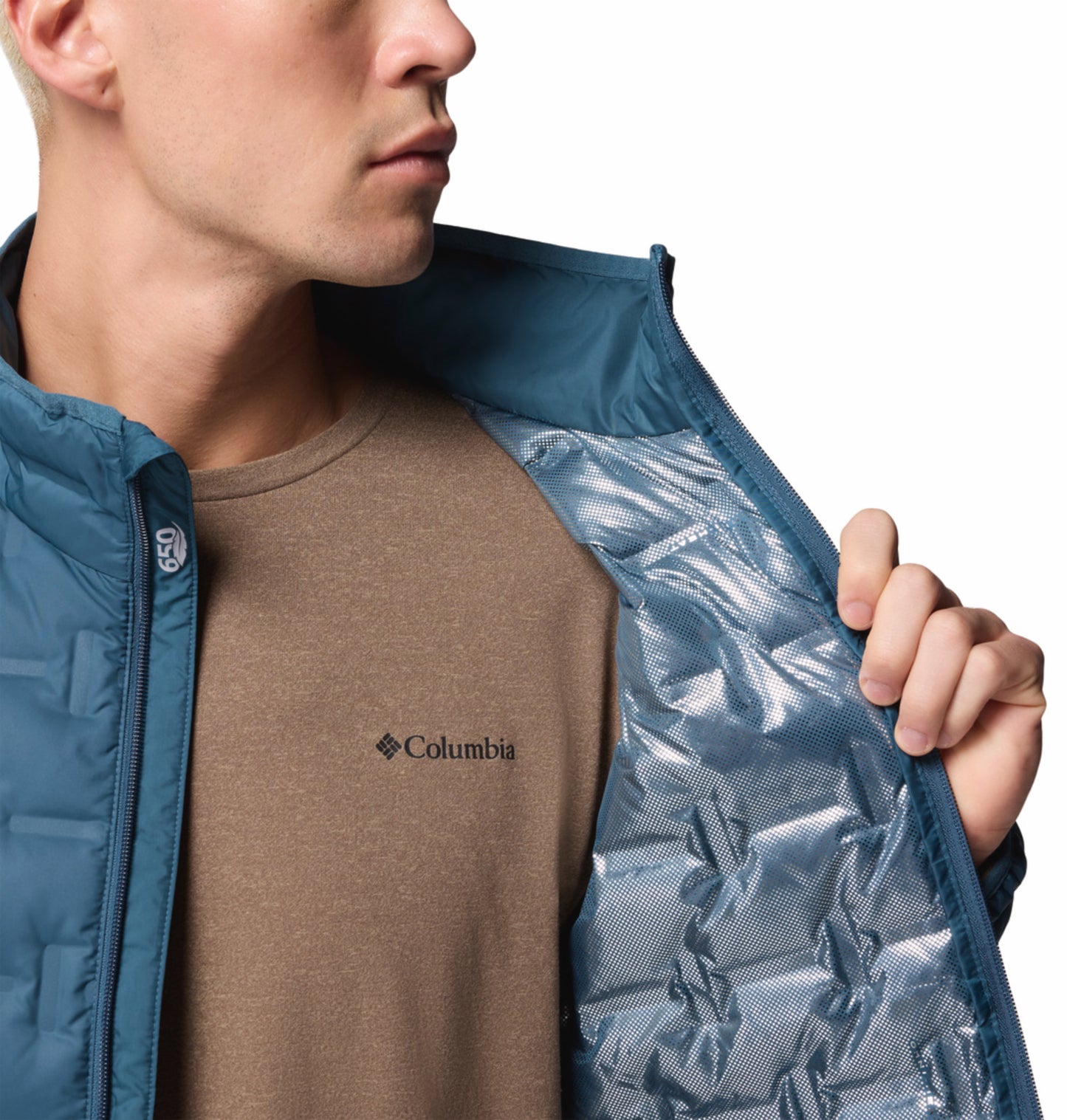 Columbia Men Teal HEAT SEAL Delta Ridge II Down Jacket