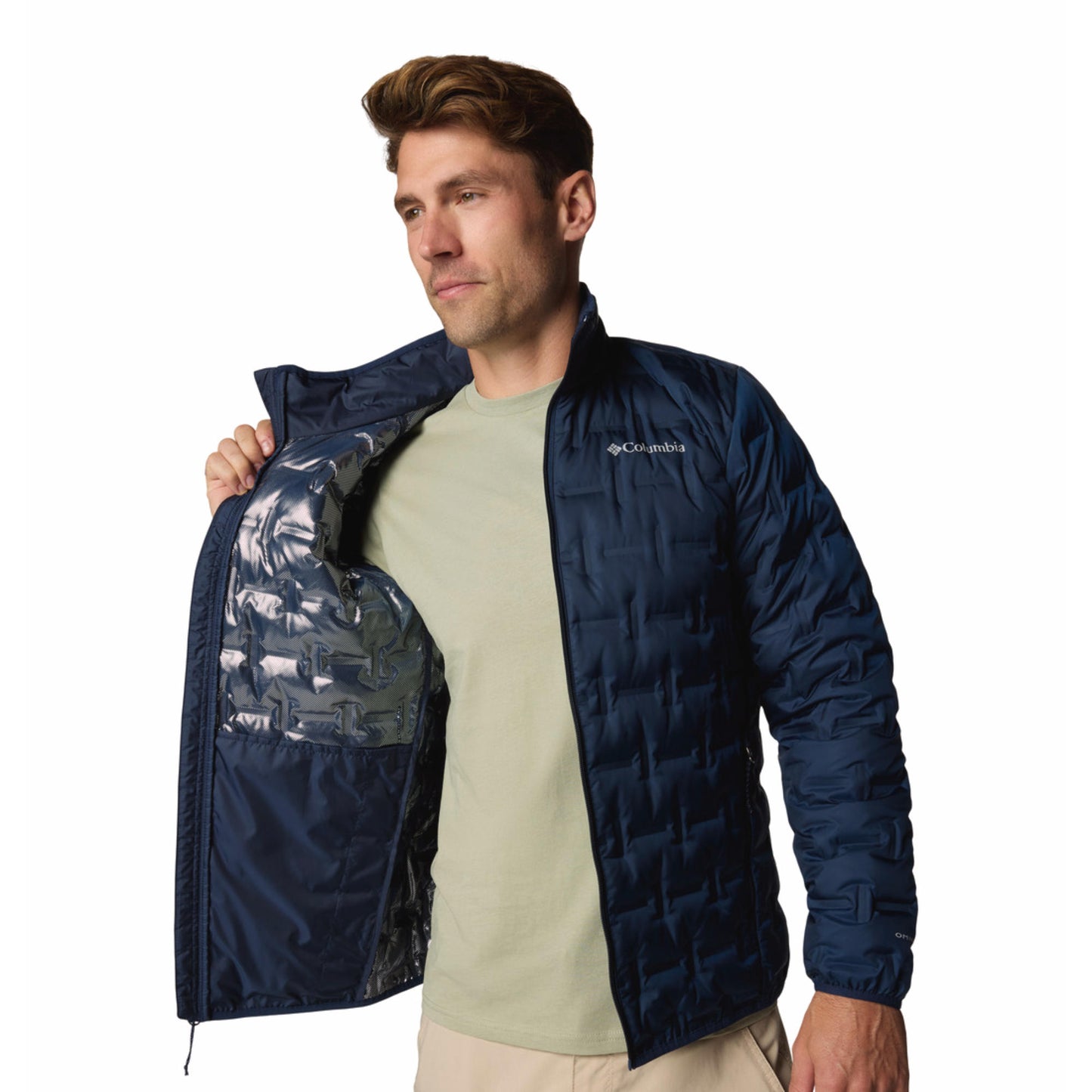 Columbia Men Navy Blue Omni-Heat Reflective Delta Ridge II Down Jacket