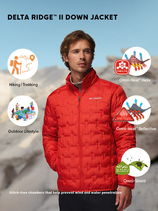 Columbia Men Orange Heat Seal Delta Ridge II Down Jacket