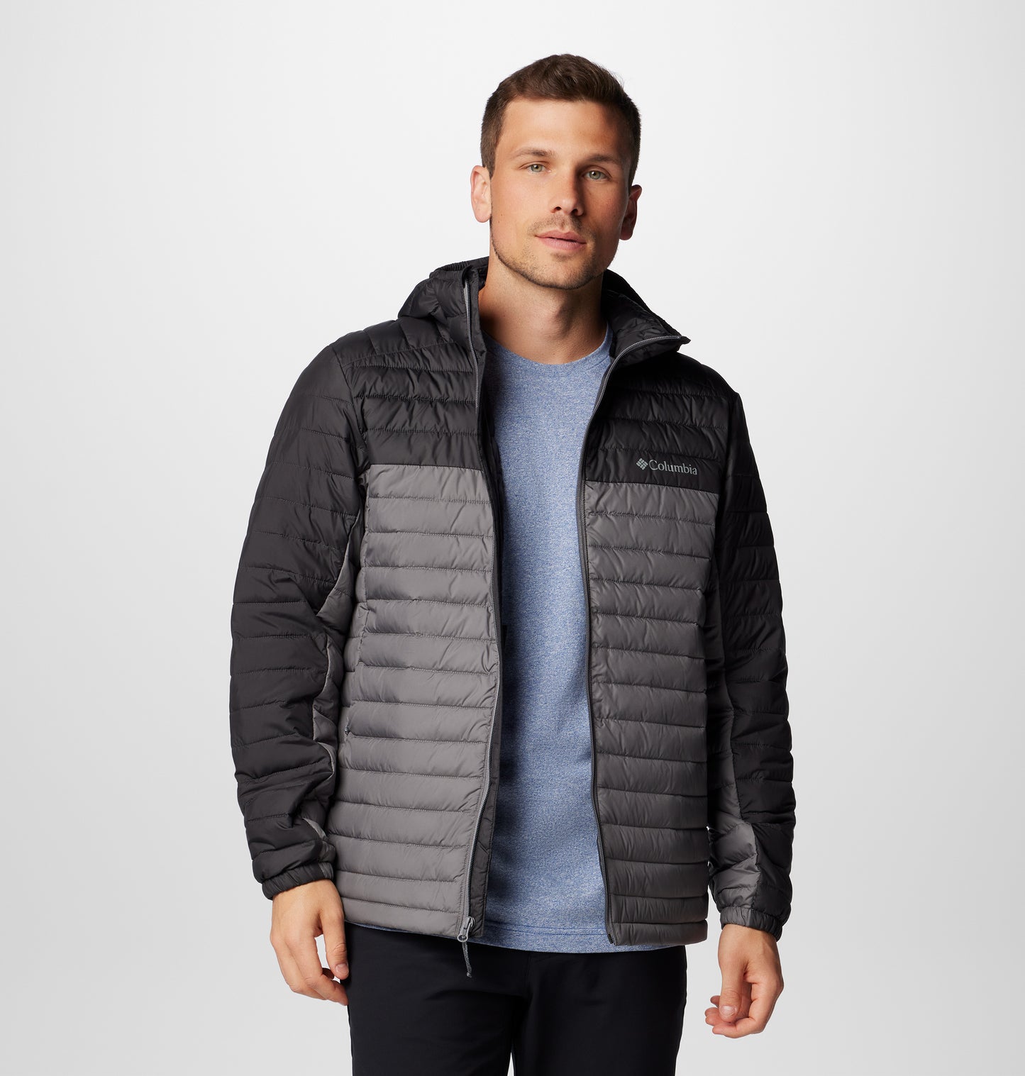 Columbia Men Grey Omni-Shield Silver Falls II Hooded Jacket