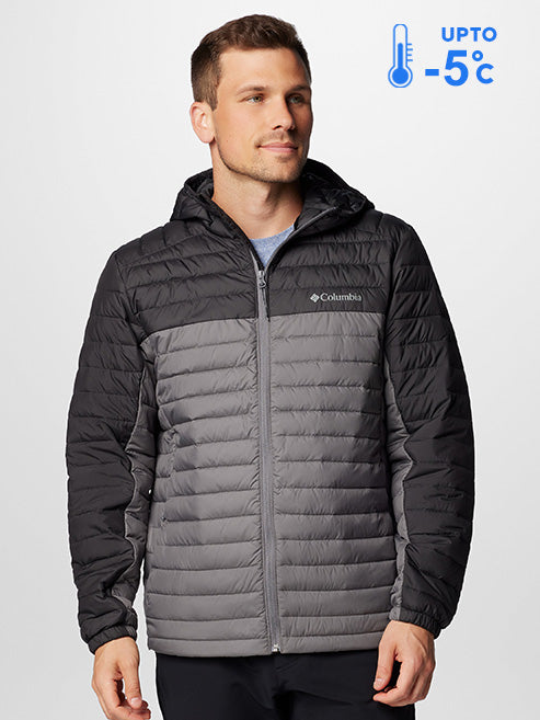 Columbia Men Grey Omni-Shield Silver Falls II Hooded Down Jacket
