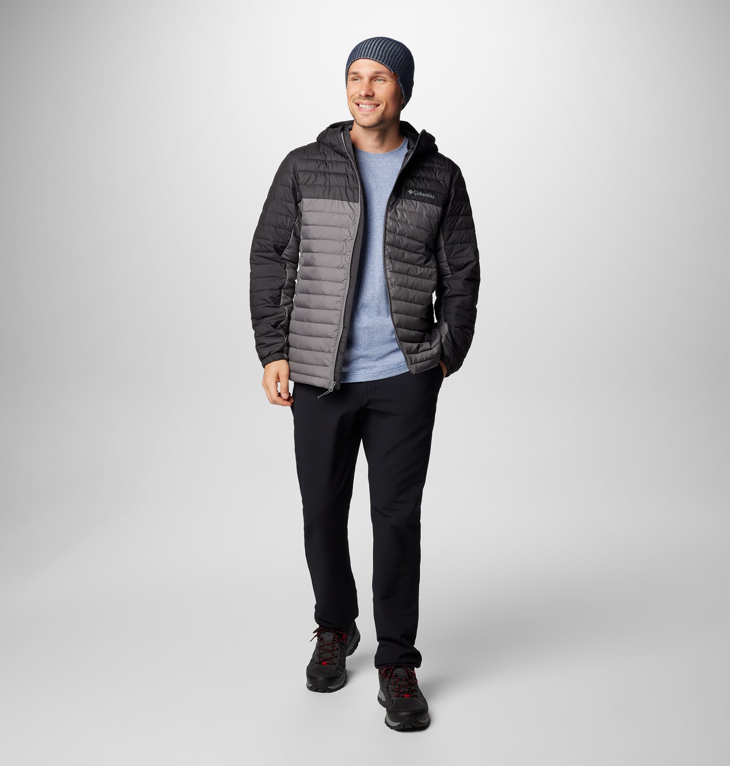 Columbia Men Grey Omni-Shield Silver Falls II Hooded Jacket
