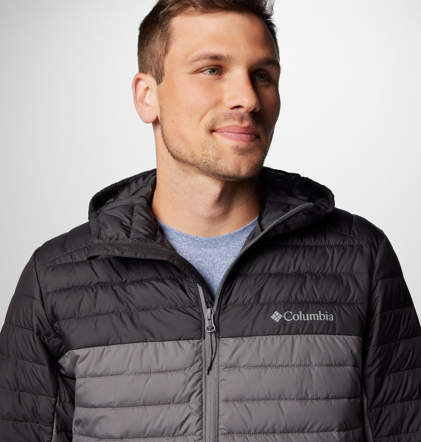 Columbia Men Grey Omni-Shield Silver Falls II Hooded Jacket