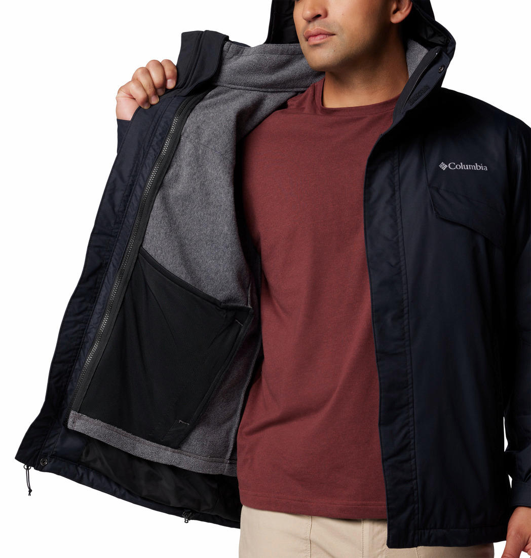 A Men Wearing Columbia Men Black Bugaboo III Fleece Interchange Jacket