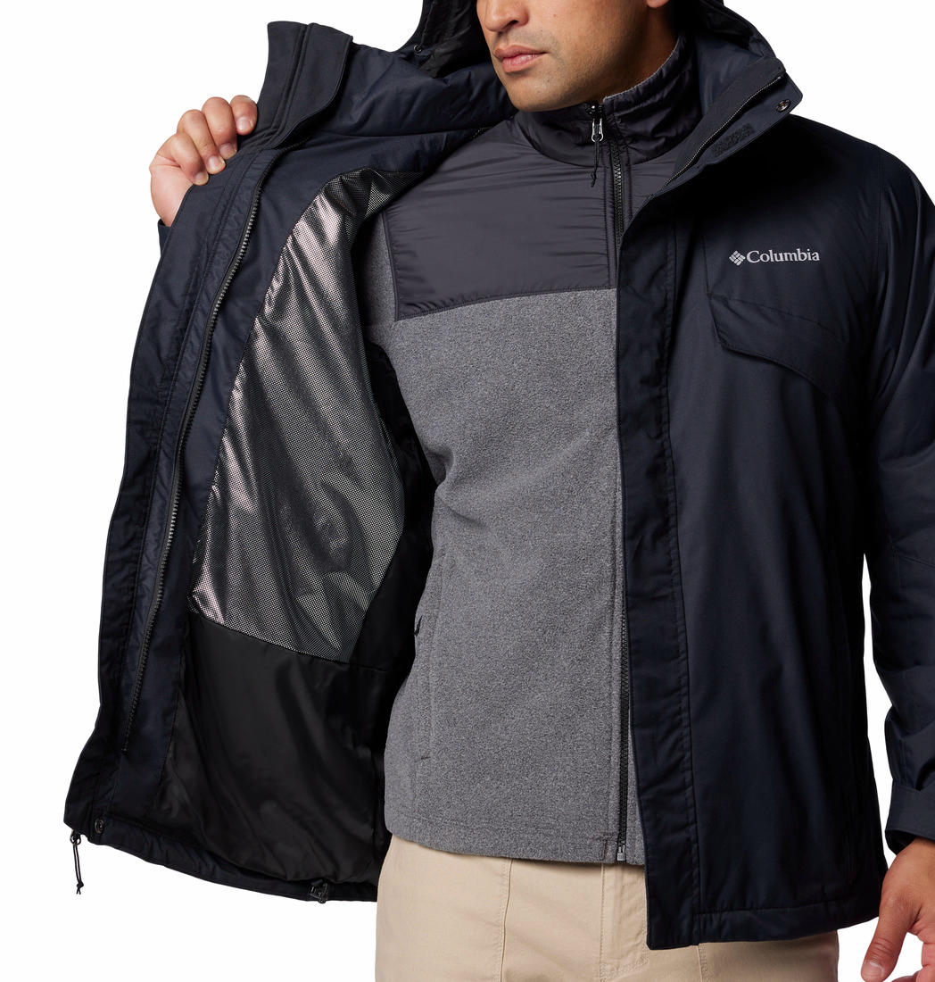 A Men Wearing Columbia Men Black Bugaboo III Fleece Interchange Jacket