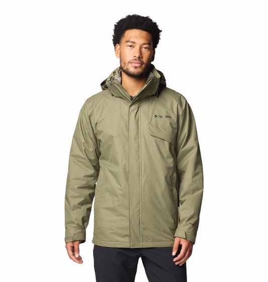 Columbia Men Green Omni-Heat Reflective Bugaboo III Fleece Hooded Interchange Jacket