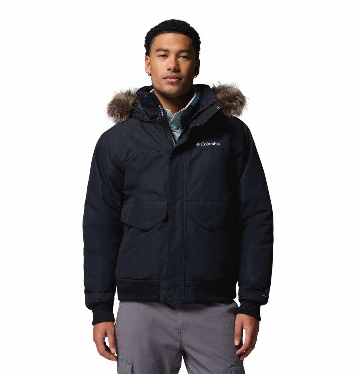 Columbia Men Black Omni-Heat Inifnity Cape Ridge Hooded Bomber Jacket
