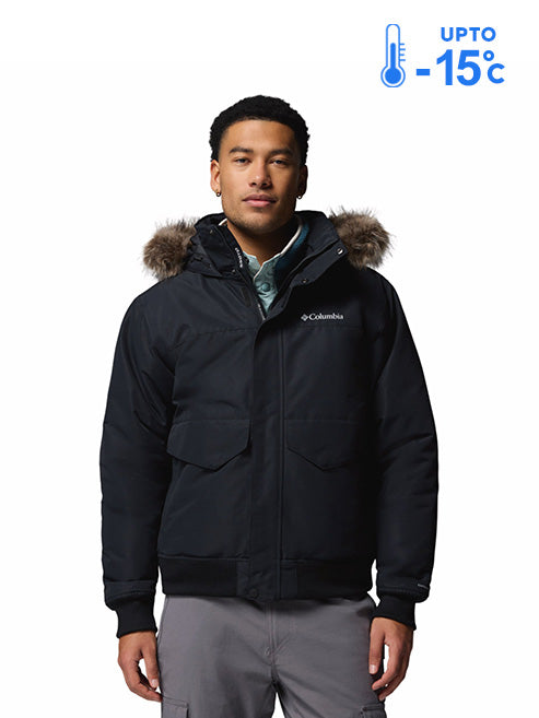 Columbia Men Black Omni-Heat Inifnity Cape Ridge Hooded Bomber Jacket