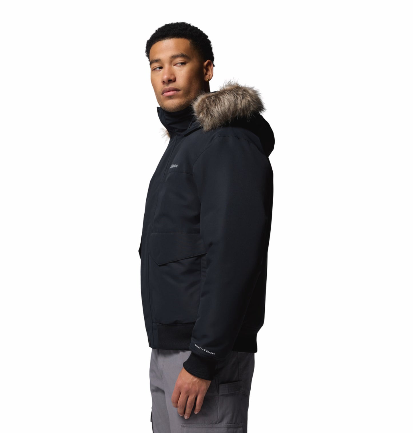 Columbia Men Black Omni-Heat Inifnity Cape Ridge Hooded Bomber Jacket