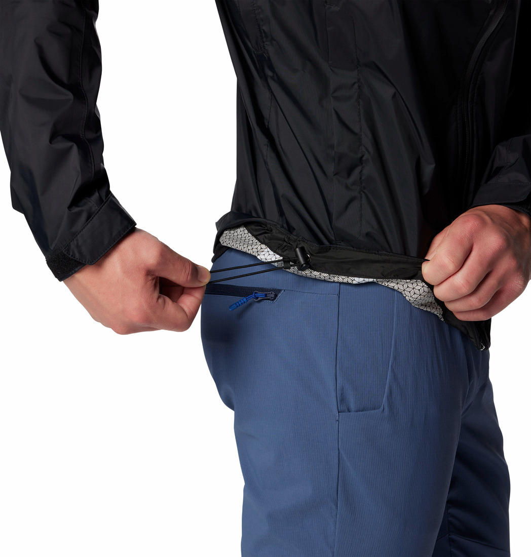 Columbia Men Black Omni-Tech EvaPOURation II Waterproof Rain Jacket