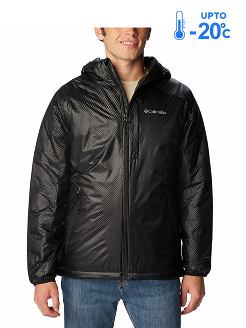 Columbia Men Black Omni-Heat Inifnity Arch Rock Double Wall Elite Hooded Down Jacket
