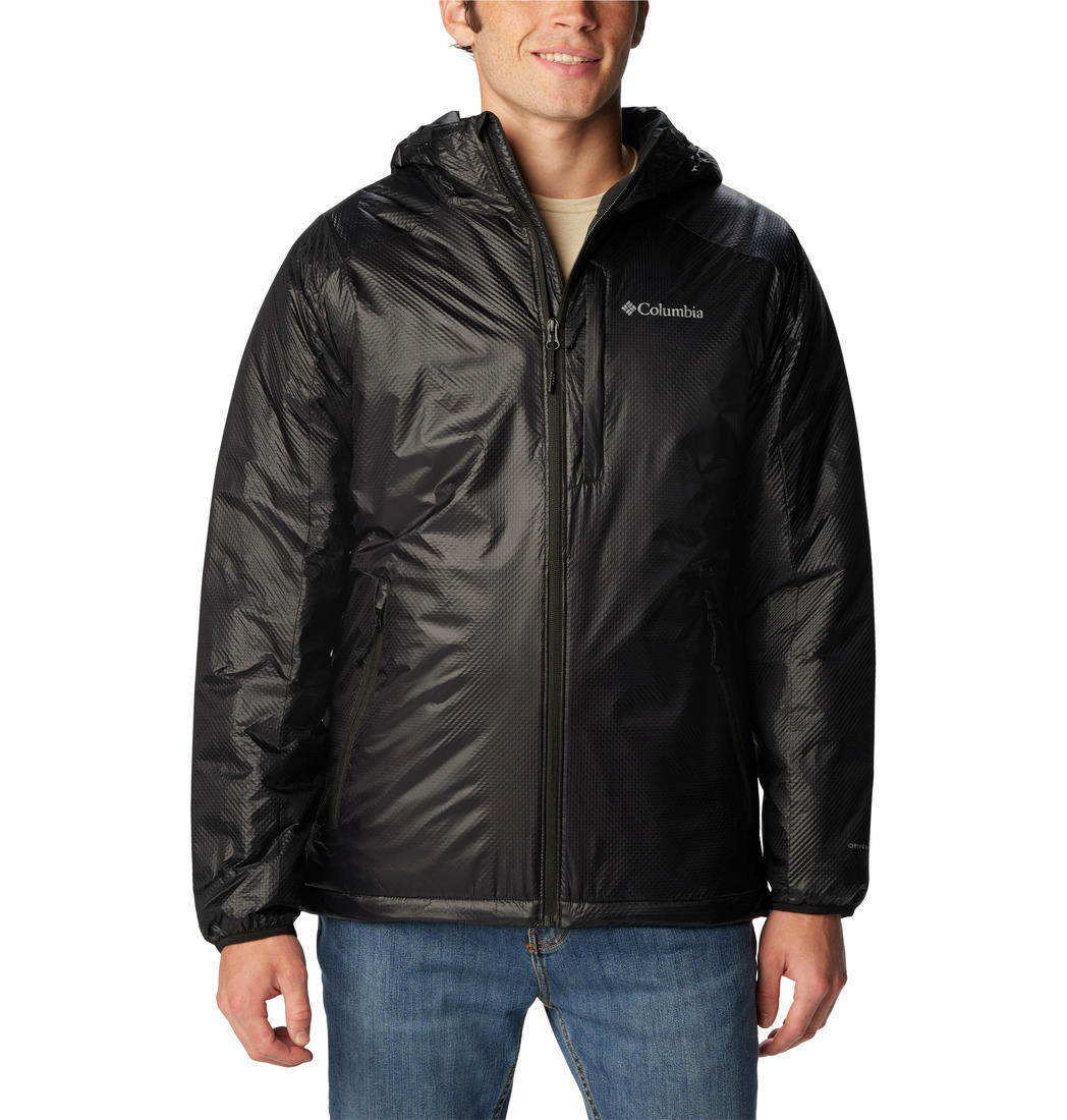 A Men Wearing Columbia Men Black Arch Rock Double Wall Elite Hooded Jacket