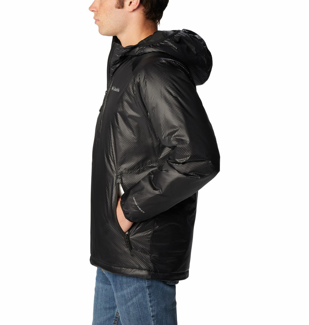 A Men Wearing Columbia Men Black Arch Rock Double Wall Elite Hooded Jacket