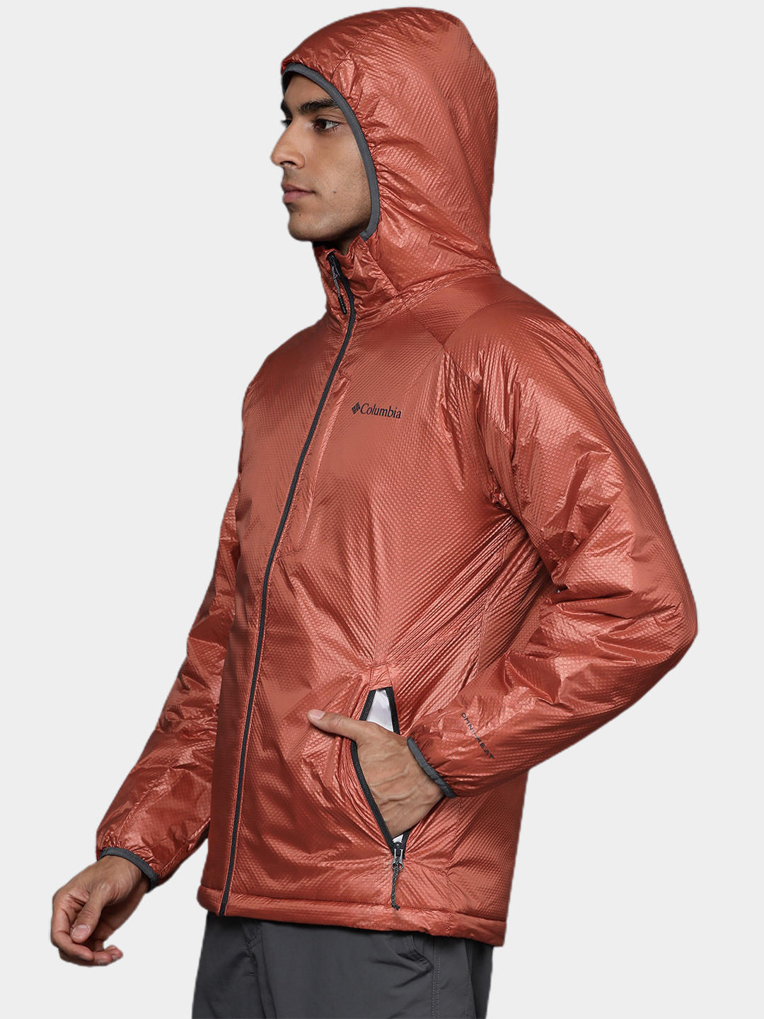 Columbia Men Orange Arch Rock Double Wall Elite Hdd Jacket