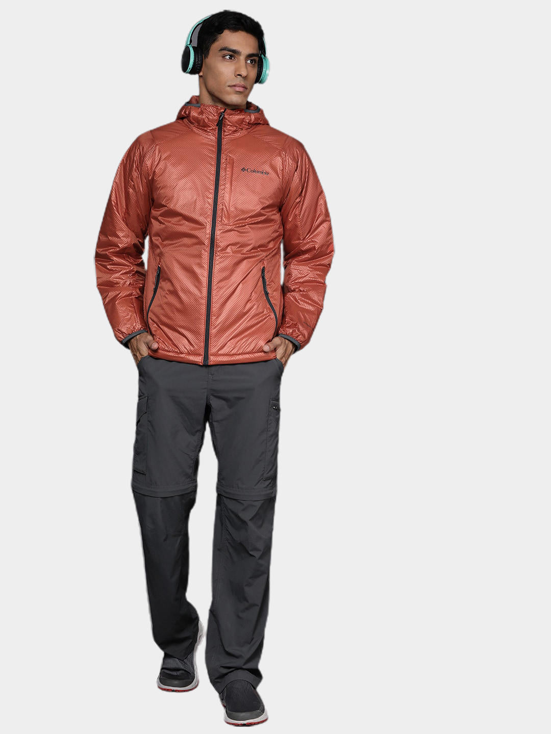 Columbia Men Orange Arch Rock Double Wall Elite Hdd Jacket