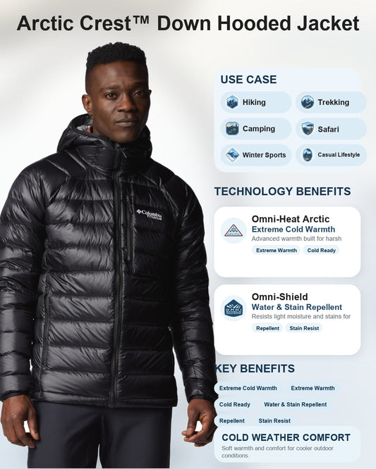 men black omni heat arctic arctic crest down jacket