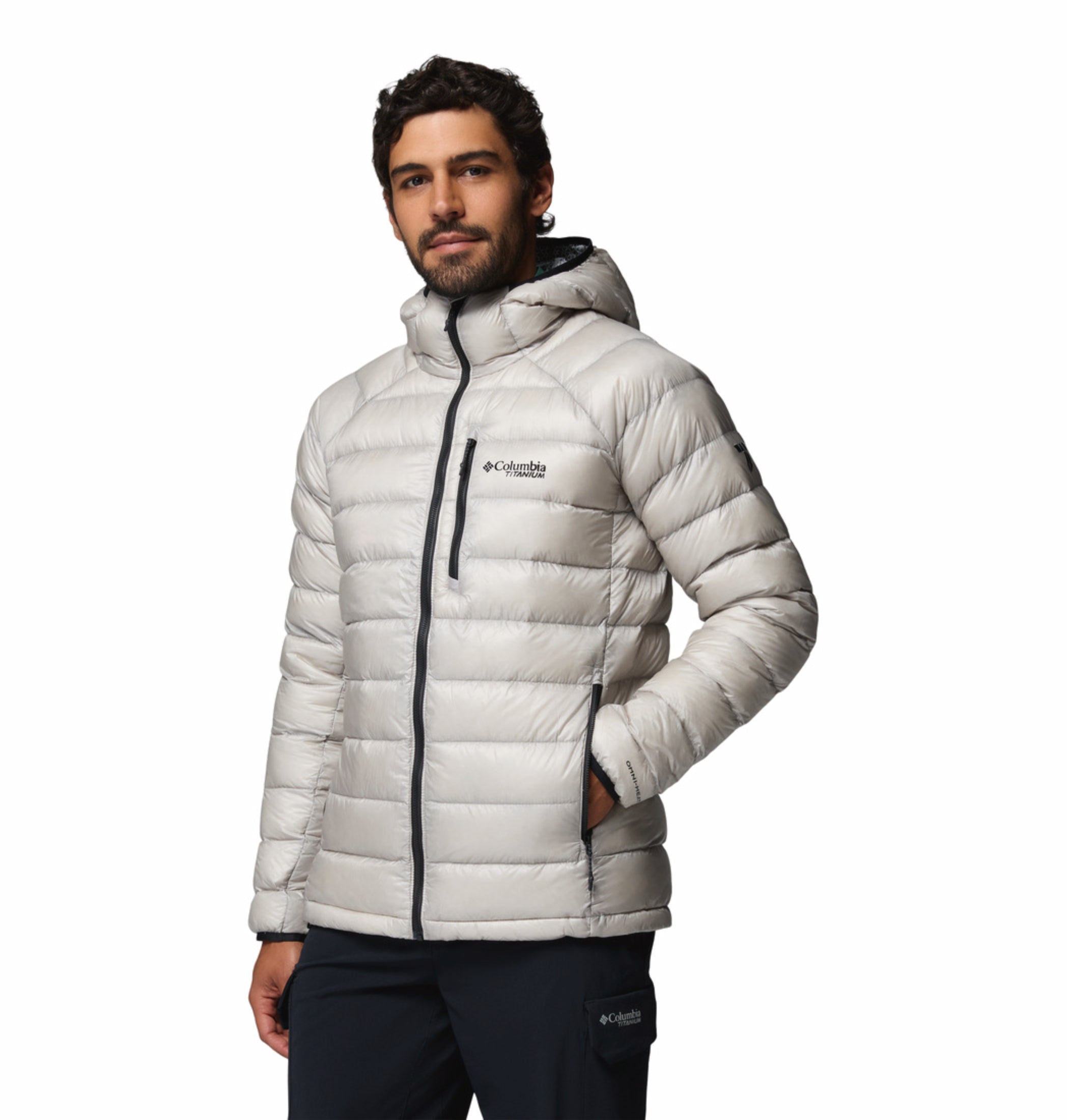 men grey omni heat arctic arctic crest down jacket