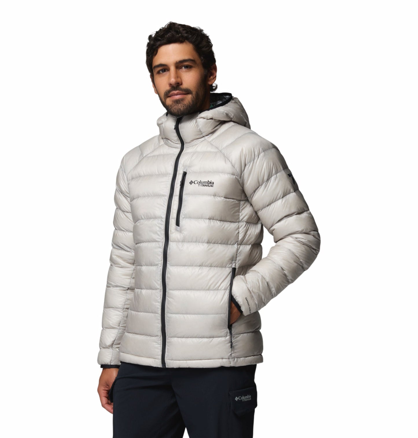 men grey omni heat arctic arctic crest down jacket