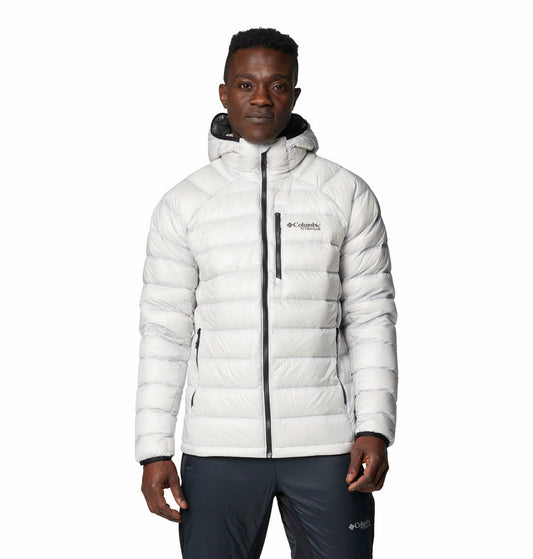 Columbia Mens Grey Arctic Crest Down Hooded Jacket