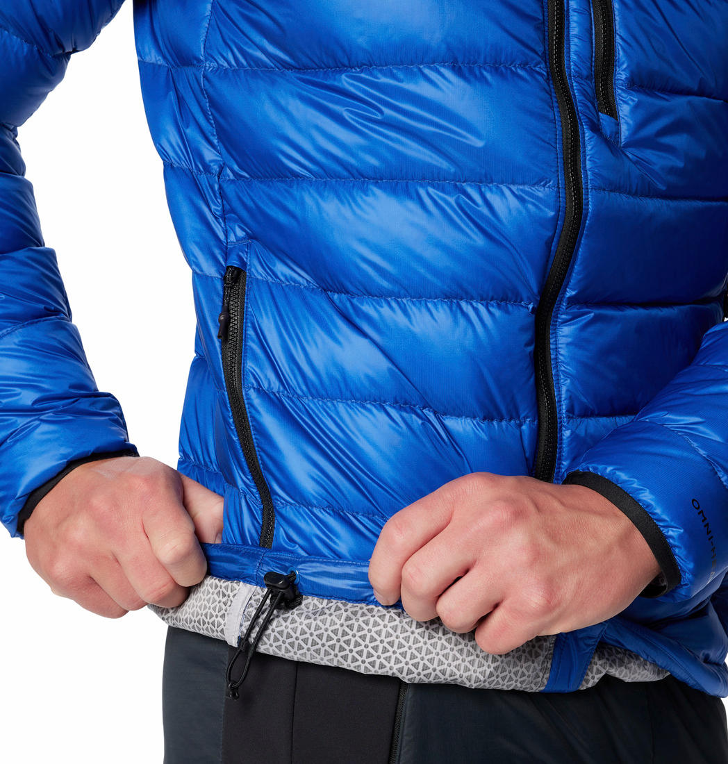 Columbia Mens Blue Arctic Crest Down Hooded Jacket