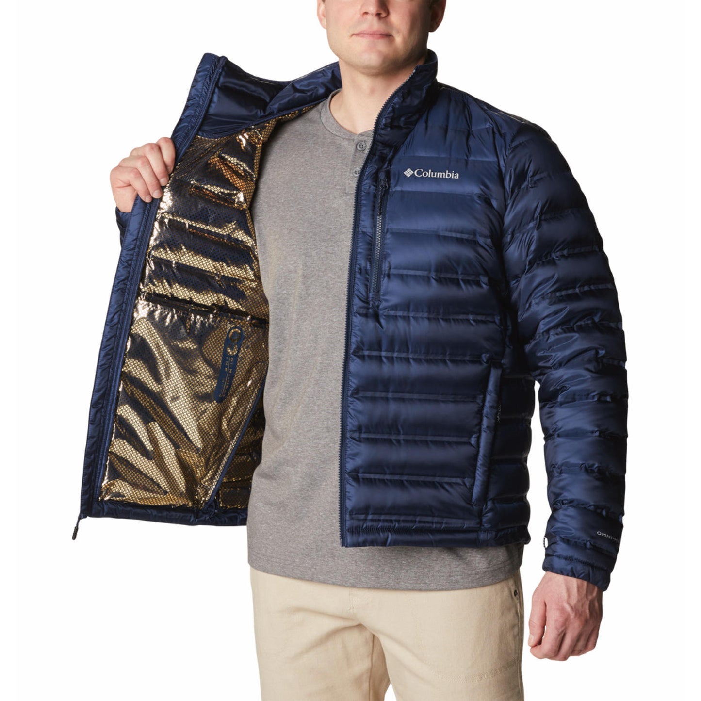Columbia Mens Blue Pebble Peak II Down Jacket