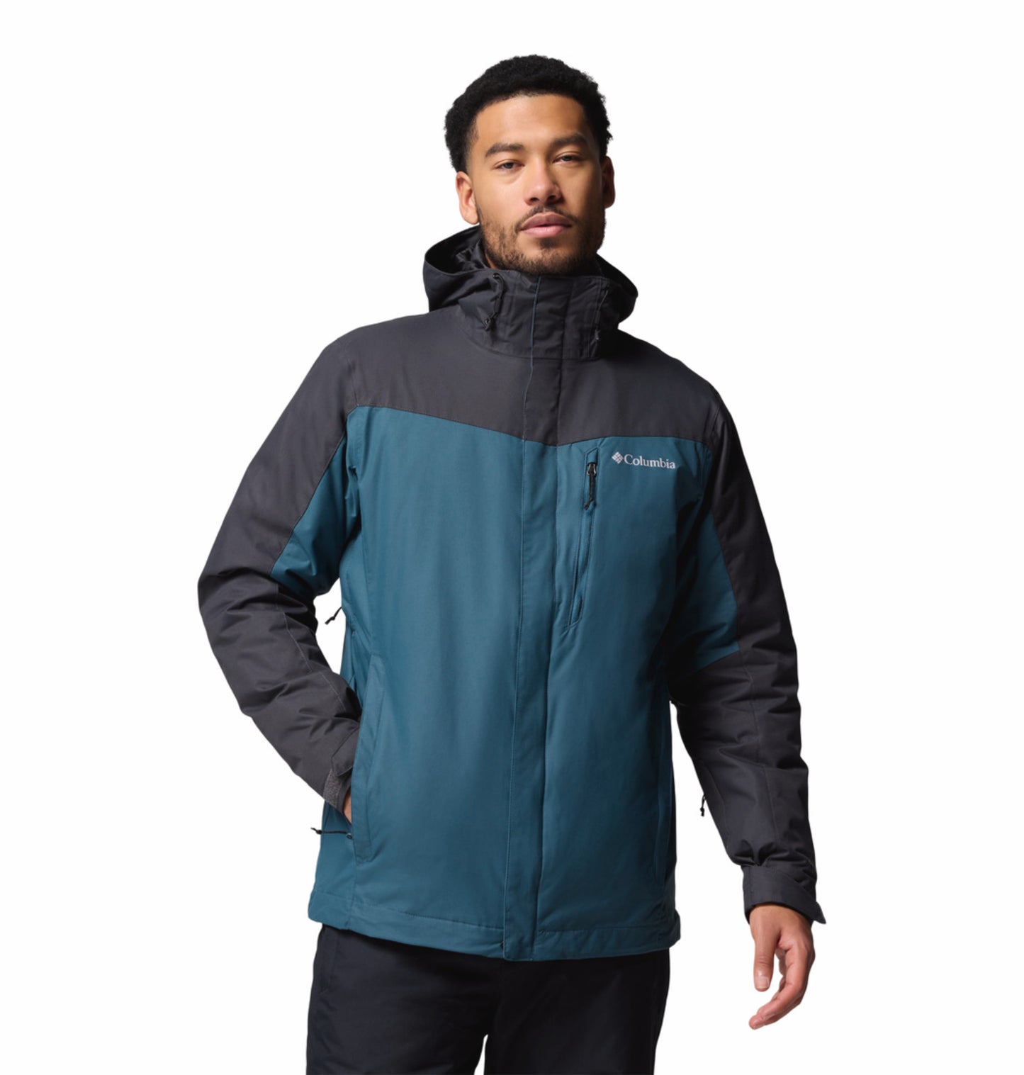 Columbia Men Teal OmniHeat Reflective Whirlibird V Interchangeable Jacket