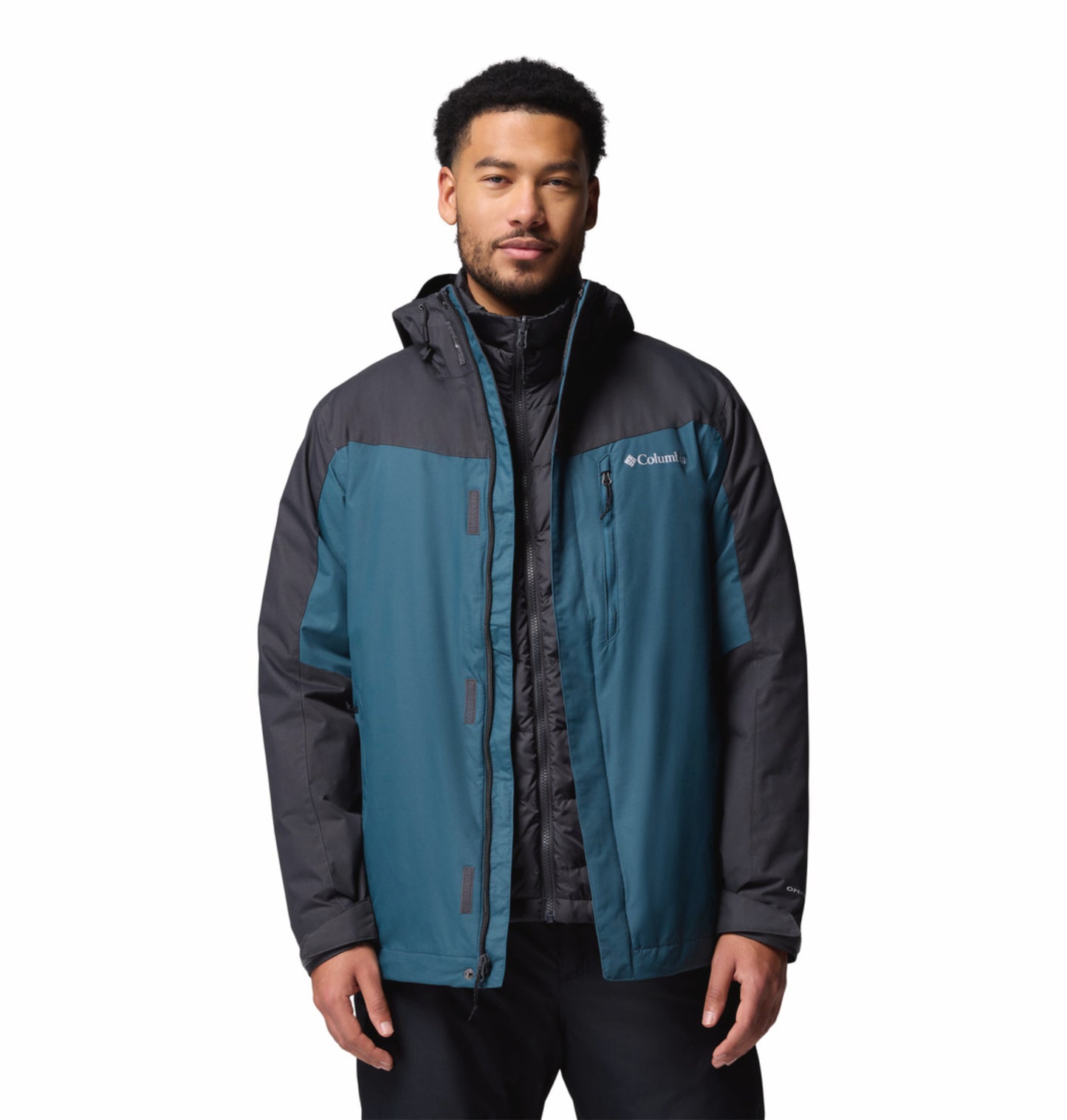 Columbia Men Teal OmniHeat Reflective Whirlibird V Interchangeable Jacket