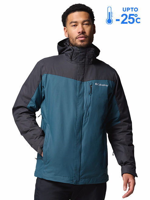 Columbia Men Blue Omni-Heat Reflective Whirlibird V Hooded Interchange Jacket