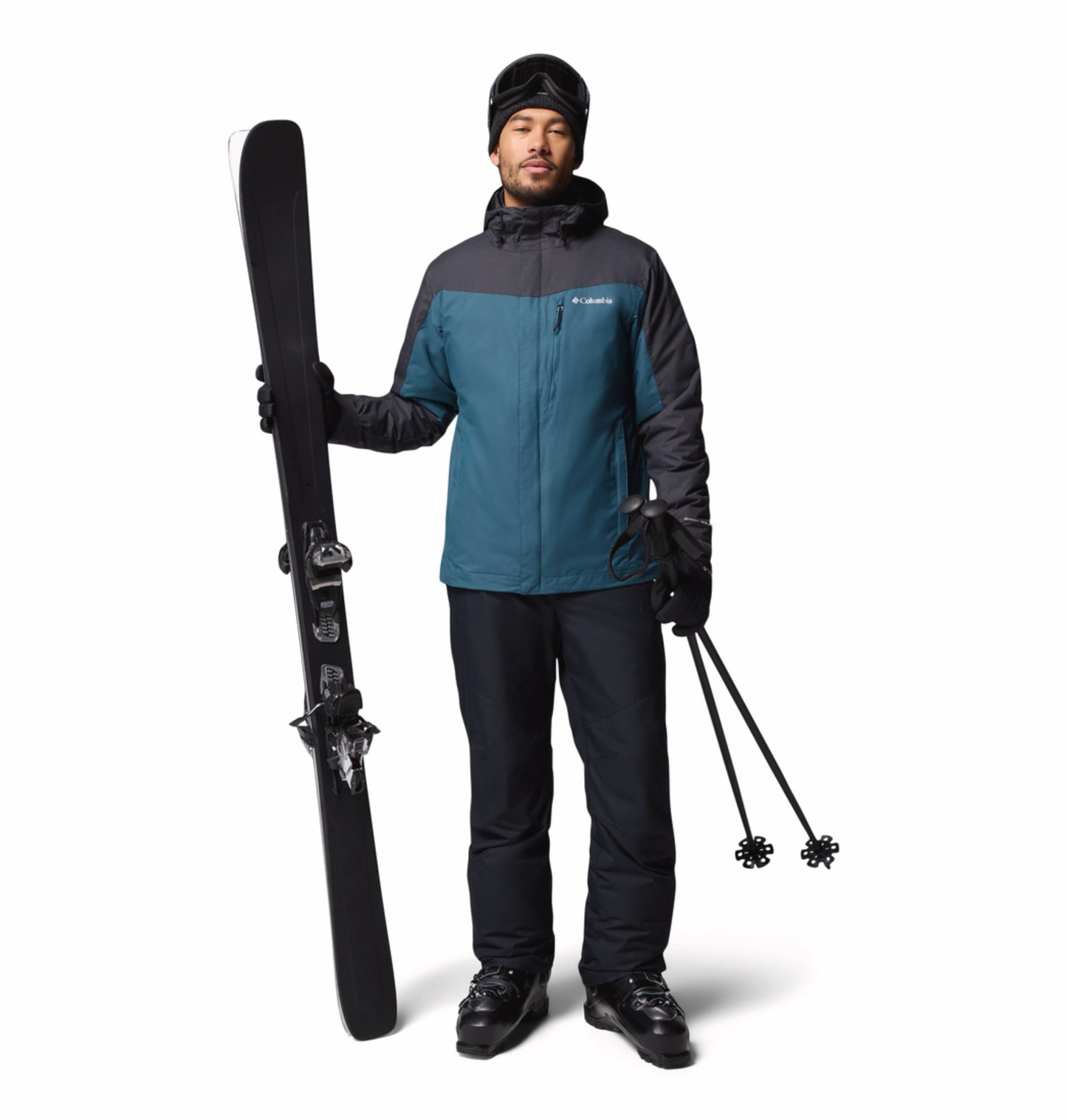 Columbia Men Teal OmniHeat Reflective Whirlibird V Interchangeable Jacket