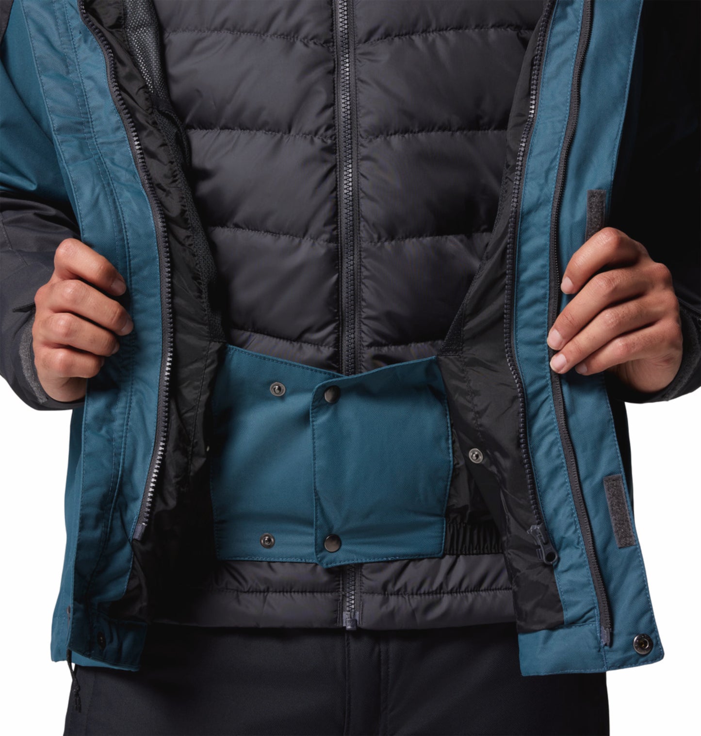 Columbia Men Teal OmniHeat Reflective Whirlibird V Interchangeable Jacket