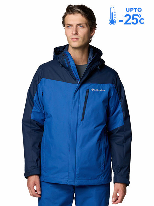 Columbia Men Blue Omni-Heat Reflective Whirlibird V Hooded Interchange Jacket