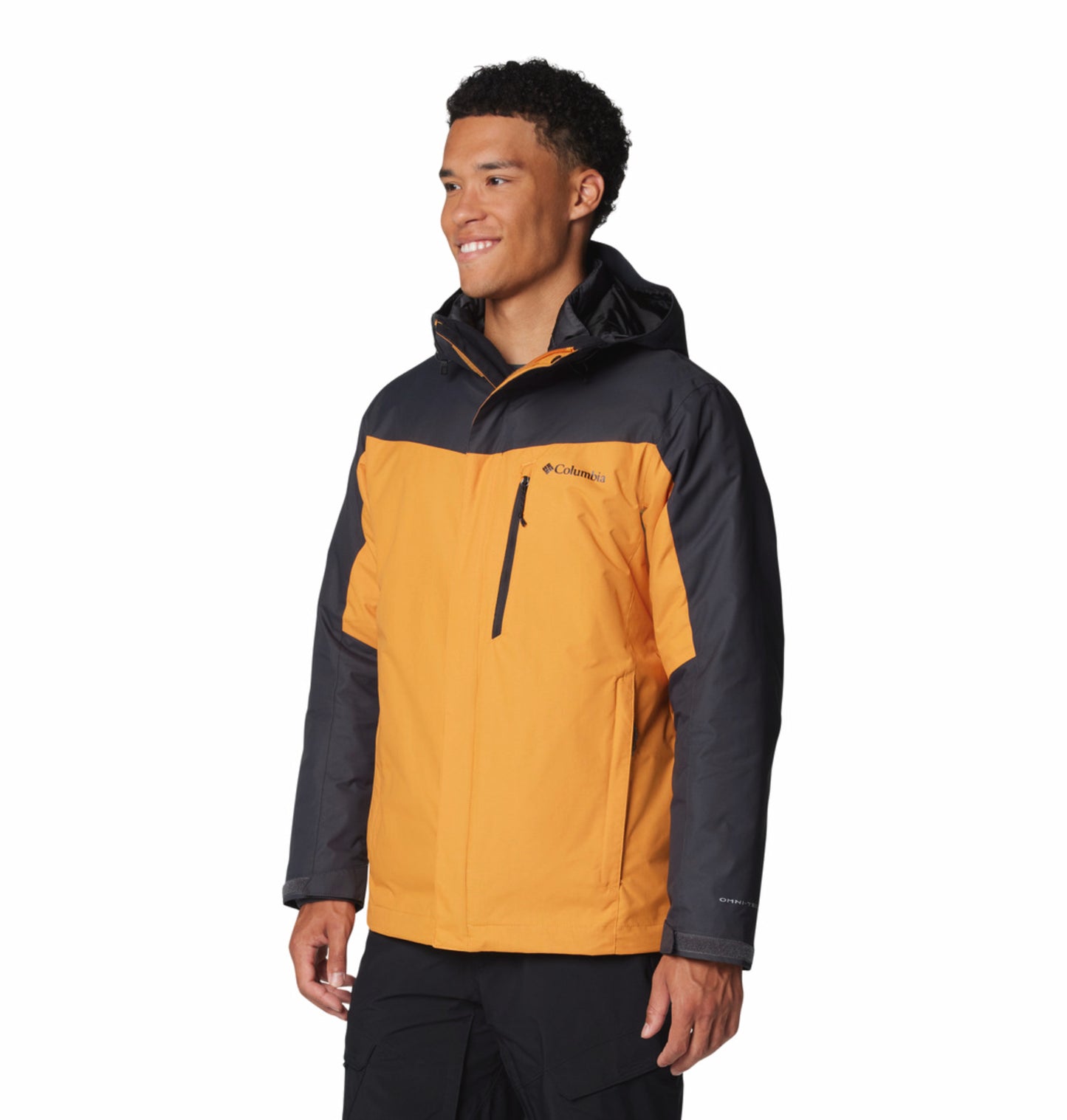 A Men Wearing Columbia Men Orange Whirlibird V Interchange Jacket