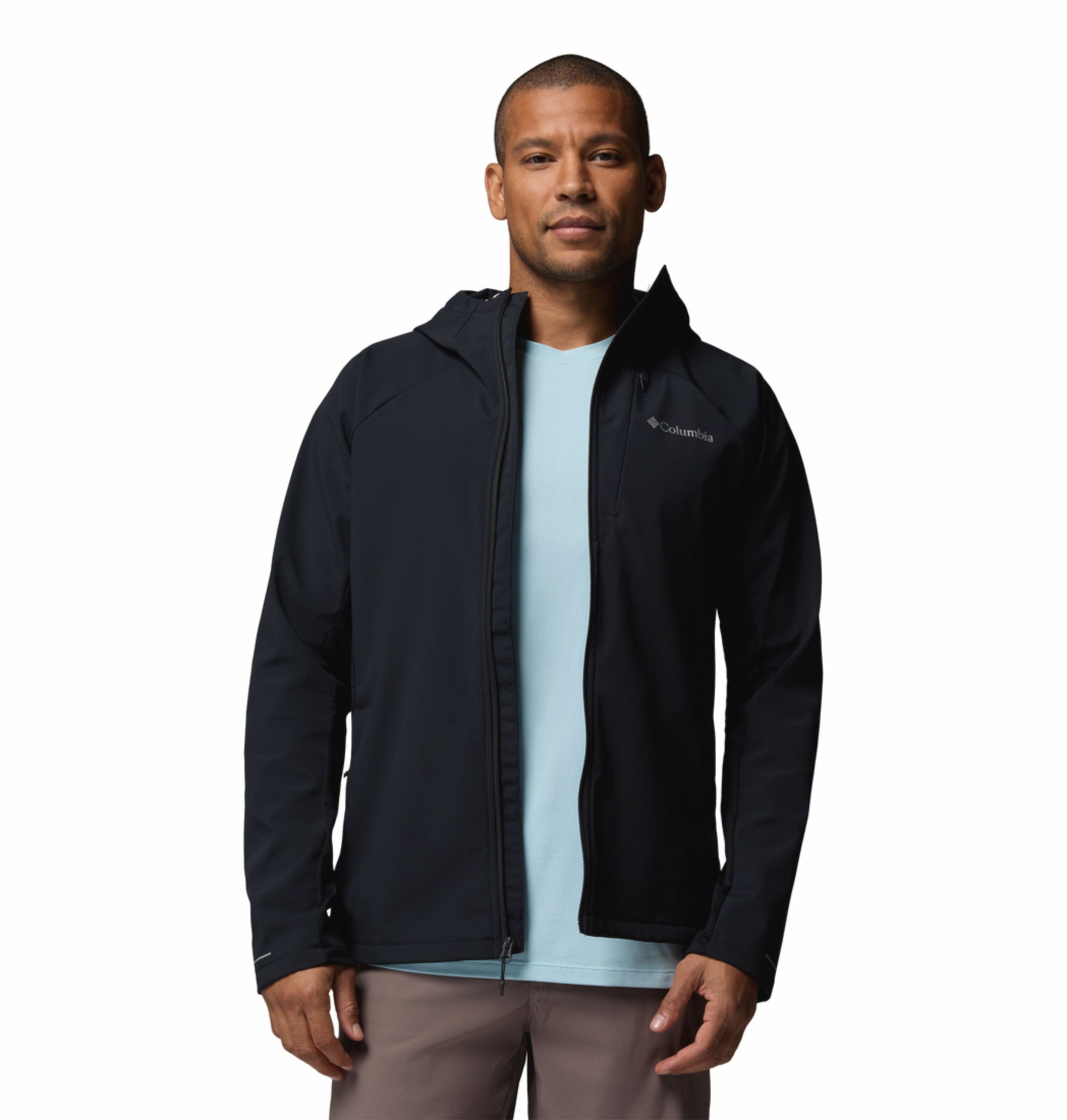 men black omni shield trailborne soft shell jacket