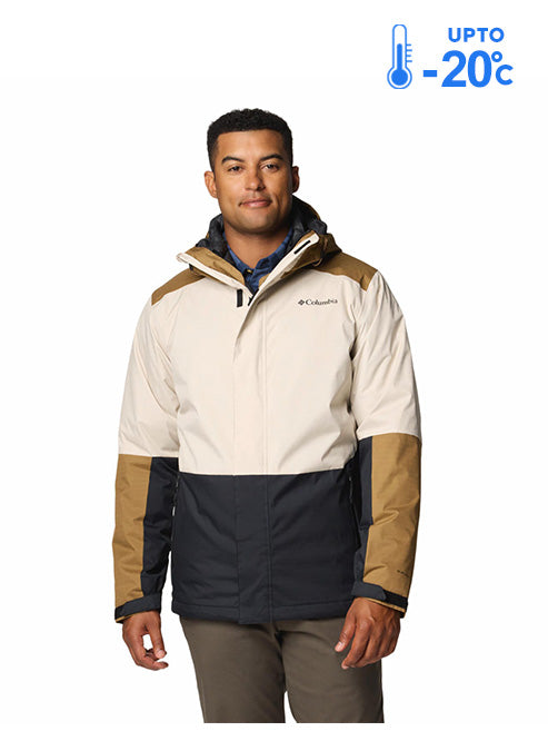 Columbia Men Beige Omni-Heat Reflective Point Park Hooded Interchange Jacket